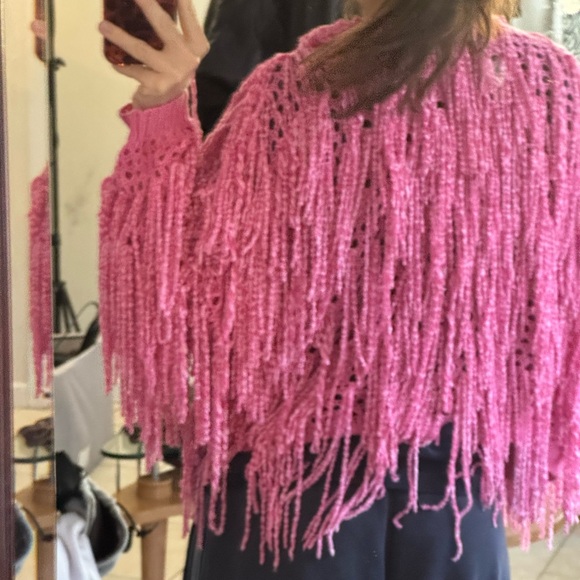 Pink Chenille Shag Fringe Festival Jacket - Picture 8 of 8